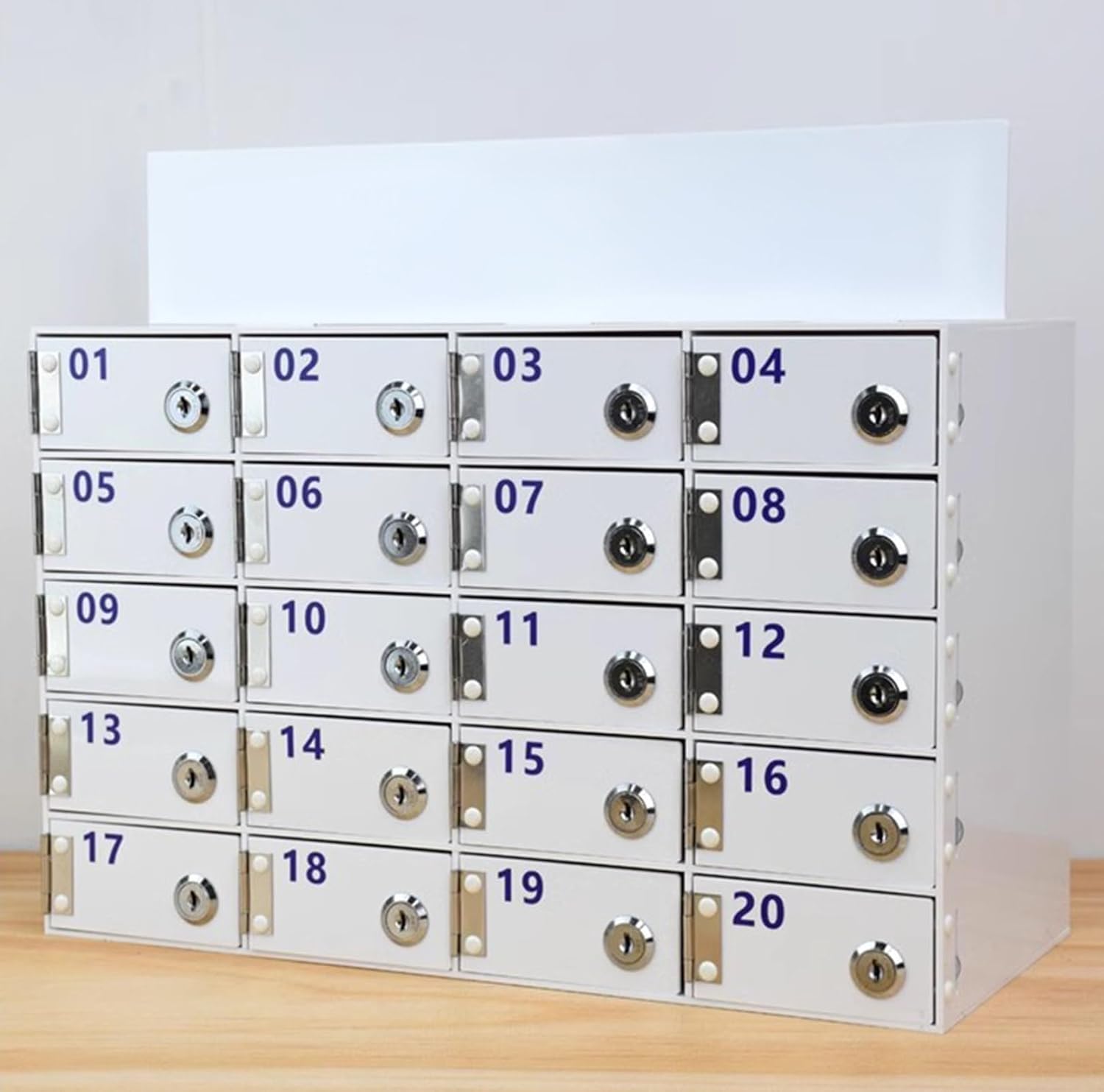 Gabinete de almacenamiento acrílico para teléfonos celulares, caja de casillero para teléfono celular con cerraduras de puerta y llaves, caja de