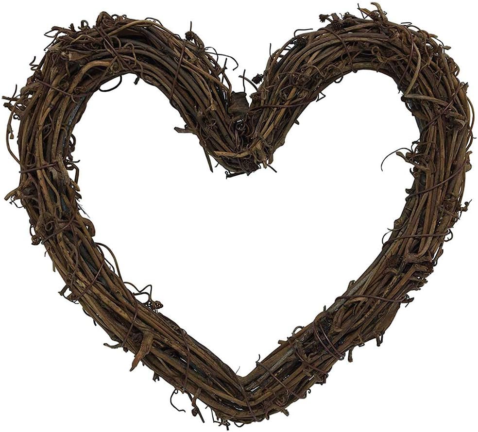 Corona de vid natural en forma de corazón, corona rústica para manualidades, corona de Navidad, guirnalda de puerta, guirnalda de boda, fiesta,