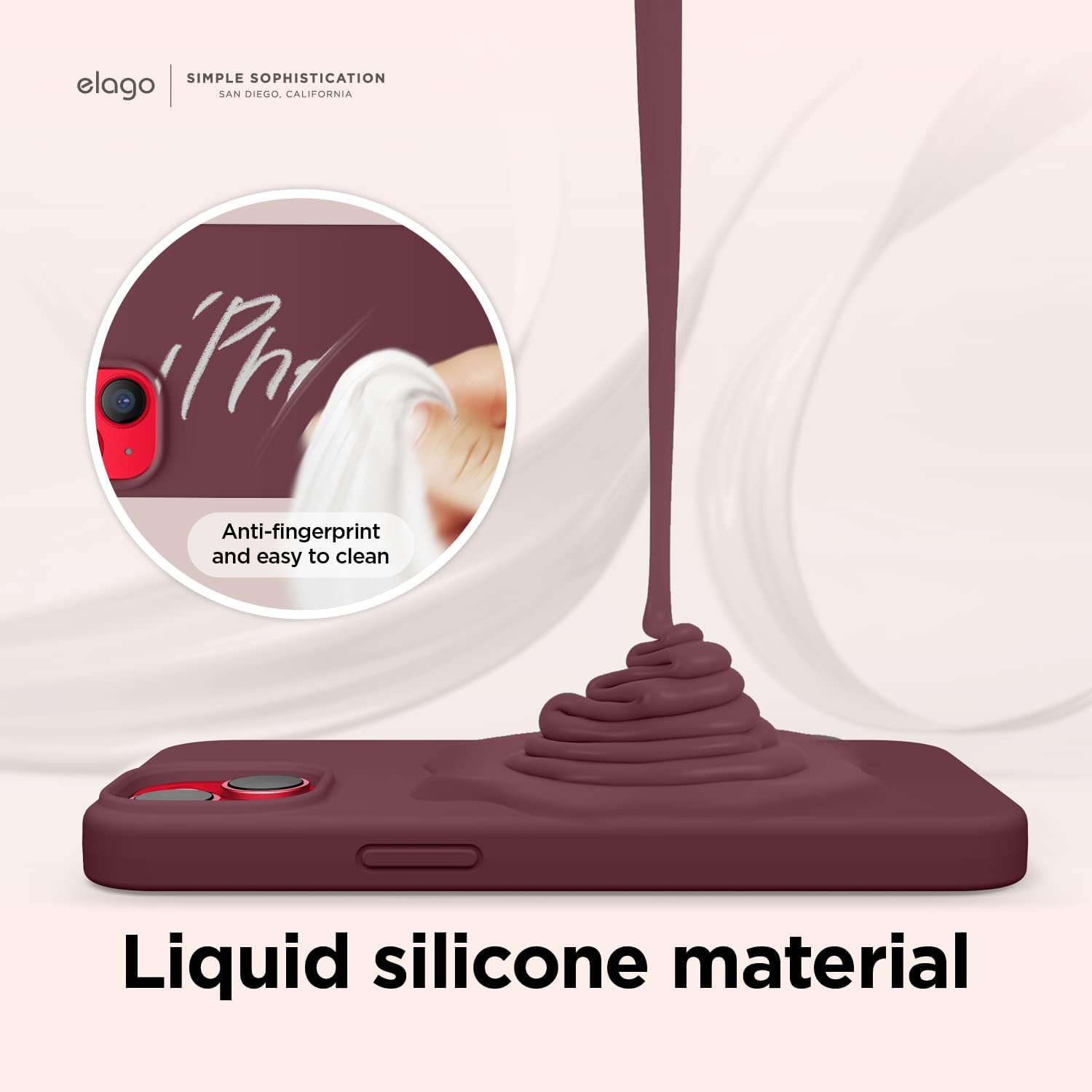elago Compatible con iPhone 14, funda de silicona líquida, funda protectora de cuerpo completo, a prueba de golpes, funda delgada para teléfono,