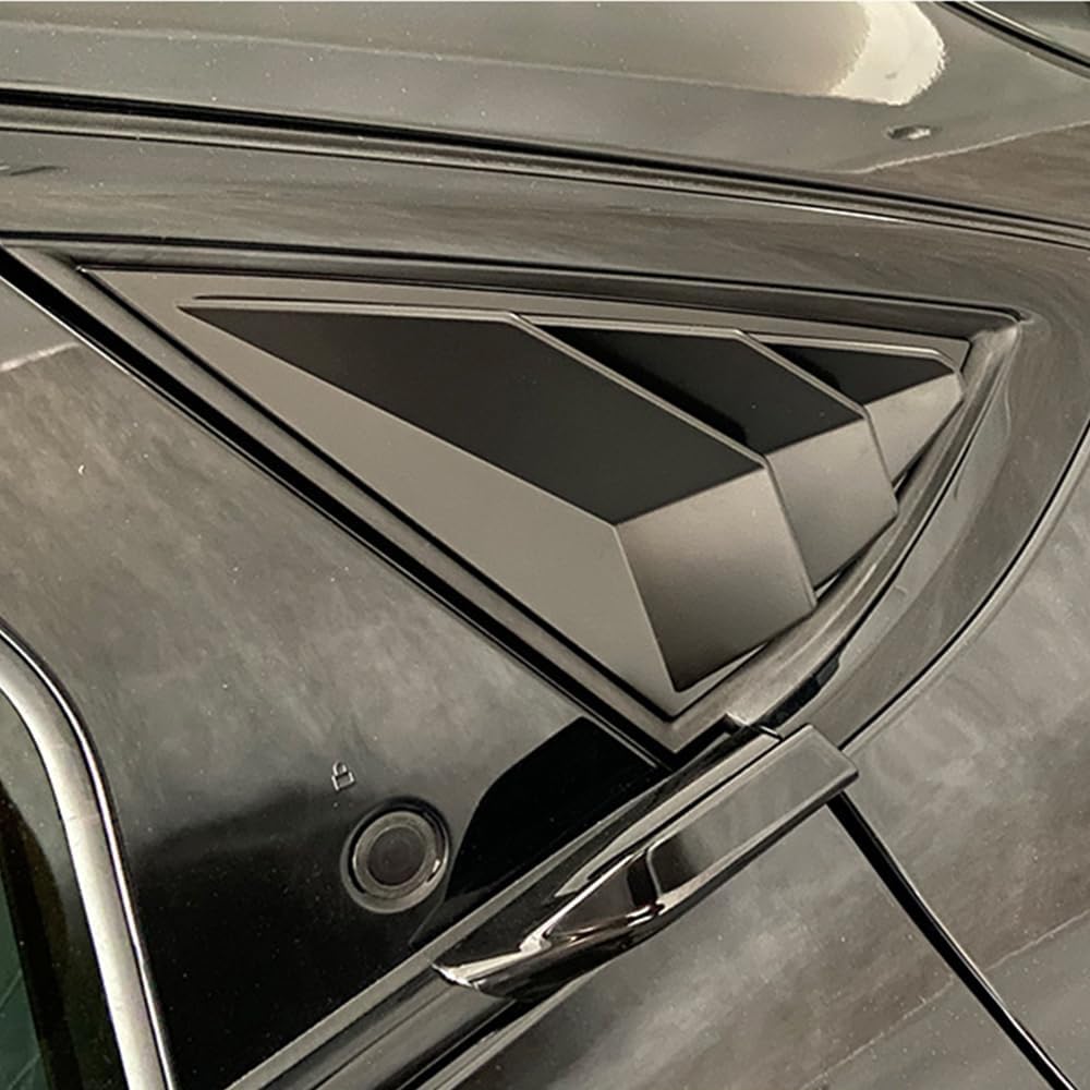MACHSWON 2 fundas para rejillas de ventana lateral trasera para Mustang Mach-E 2021-2022 (negro brillante)