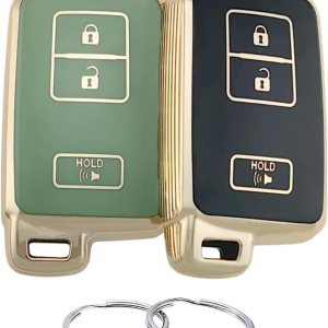 Funda para llavero de TPU compatible con Toyota 4Runner C-HR Highlander Land Cruiser Prius C Prius V RAV4 (3 botones) (negroverde) Funda para llavero de TPU compatible con Toyota 4Runner C-HR Highlander Land Cruiser Prius C Prius V RAV4 (3 botones) (negroverde)