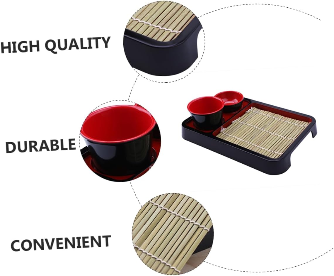 NOLITOY 3 juegos de platos de fideos fríos japoneses plato de sushi plato de sushi plato de aperitivo platos de pan de madera bandeja de fruta de