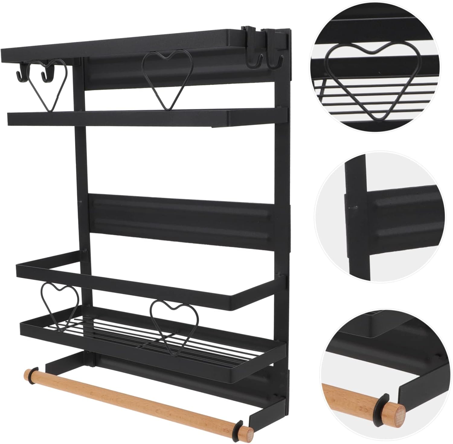 RORPOIR Organizador de especias para nevera, soporte magnético para refrigerador, estante organizador de especias, estante colgante para