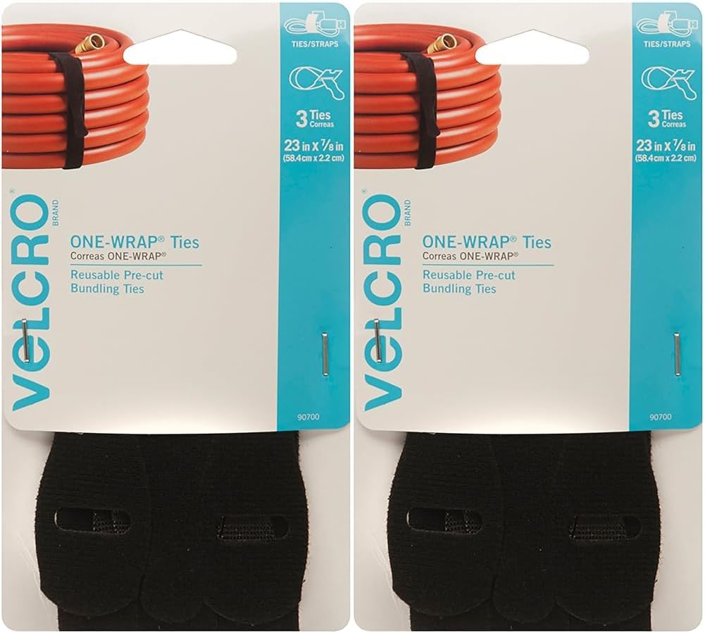 VELCRO Brand ONE-WRAP – Lazos  Reutilizables precortados y autoagarrables  Para empaquetar mangueras, madera, cables de extensión resistentes  3