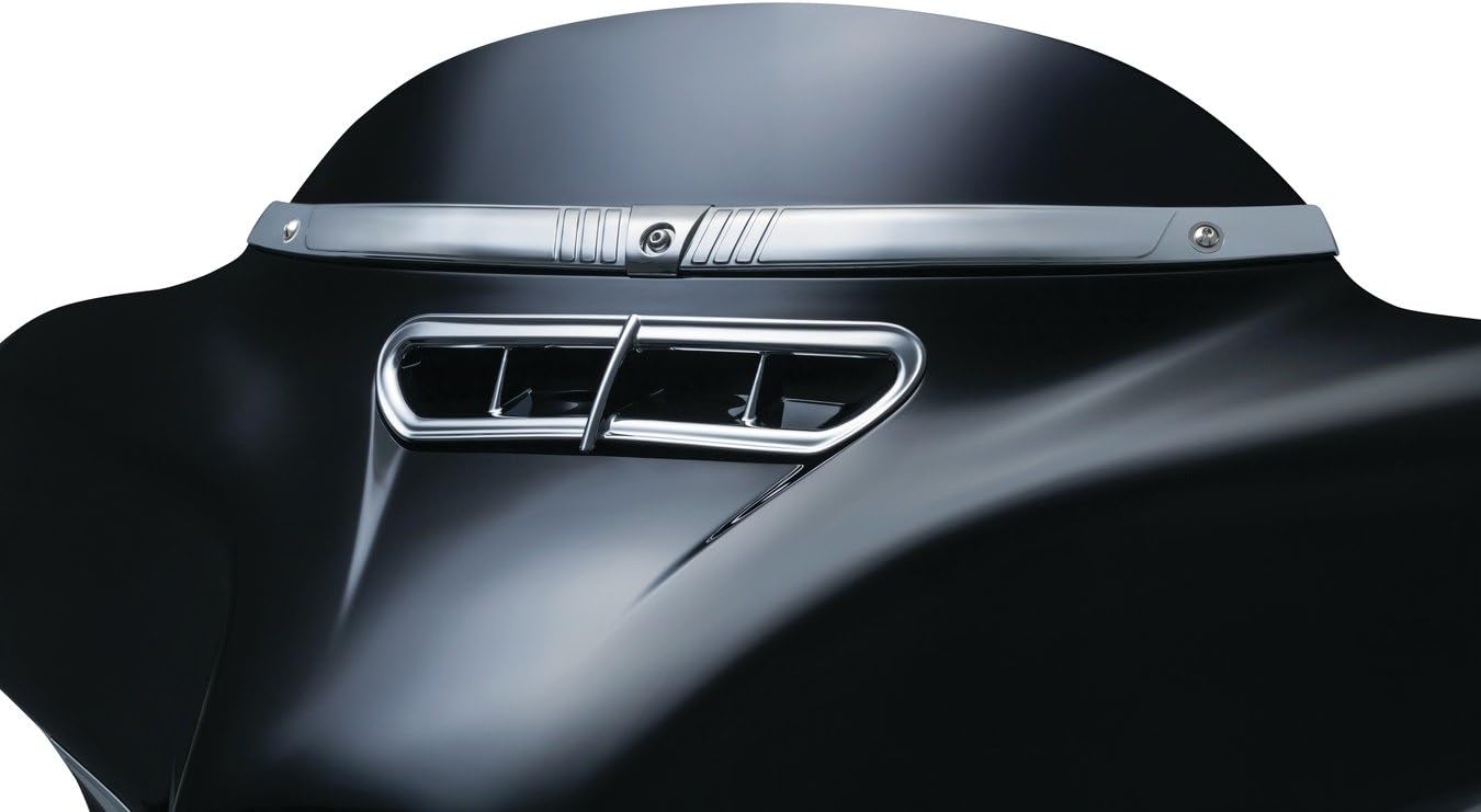 Kuryakyn Accesorio de motocicleta 6901 acento de ventilación de carenado delantero para motocicletas Harley-Davidson Touring y Trike 2014-19, cromo