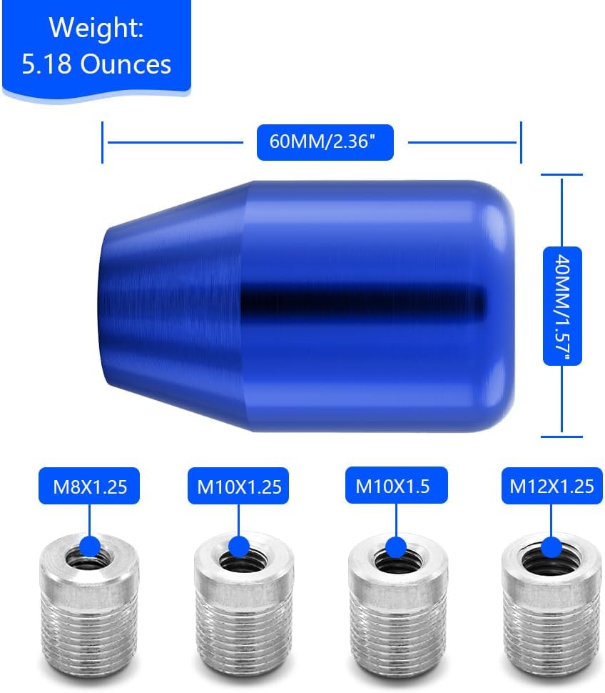 Viemx&Bm Pomo de cambio de 5 velocidades, extensión JDM Racing manual automático con adaptador atornillado para Mazda Miata Subaru Focus ST 350z