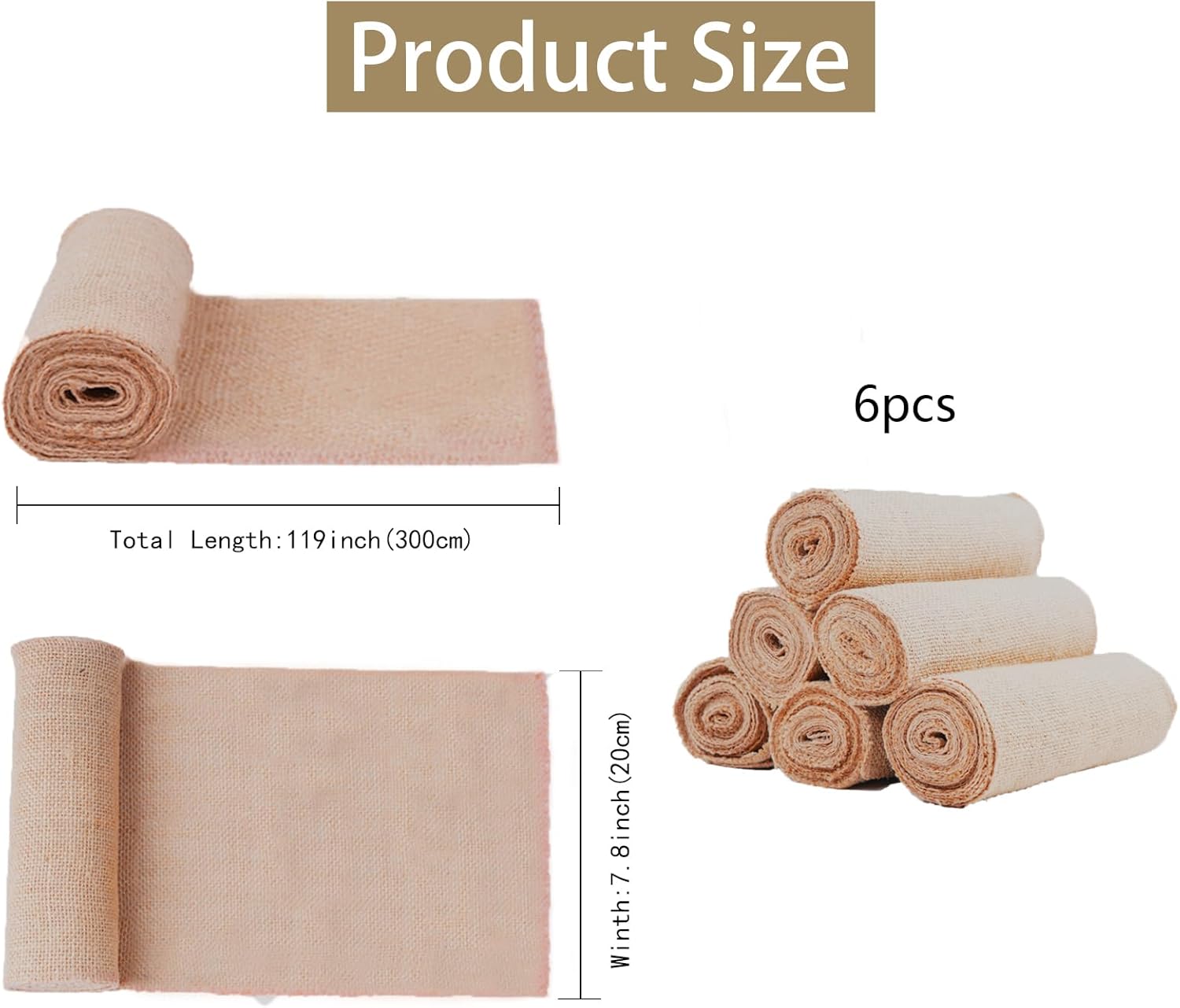 6 rollos de 7.8 x 9.8 pies de arpillera natural para plantas de invierno, vendaje de protección contra congelación, envoltura de corteza de tela