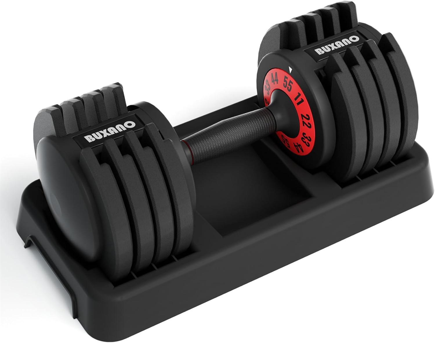 Mancuerna ajustable de 55 libras, mancuerna individual 5 en 1, ajuste de peso con mango de metal antideslizante, ideal para entrenamientos de