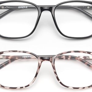 Gaoye Paquete de 2 lentes de bloqueo de luz azul para mujereshombres, anteojos falsos para juegos de computadora, anti rayos UV, bisagra de resorte Gaoye Paquete de 2 lentes de bloqueo de luz azul para mujereshombres, anteojos falsos para juegos de computadora, anti rayos UV, bisagra de resorte