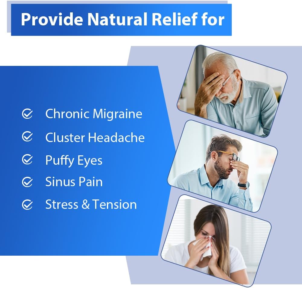 Comfpack Bolsa de hielo para la cabeza para migraña y dolor de cabeza, con respaldo de felpa suave, máscara de gel refrescante para terapia fría y