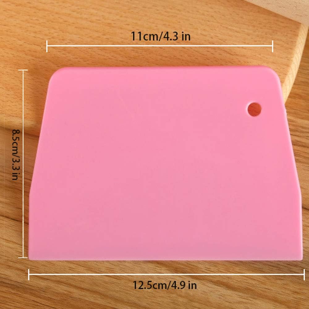 10 raspadores de masa trapezoidales, cortadores de plástico duro, cortador de masa de plástico apto para alimentos, raspador de banco con agujero