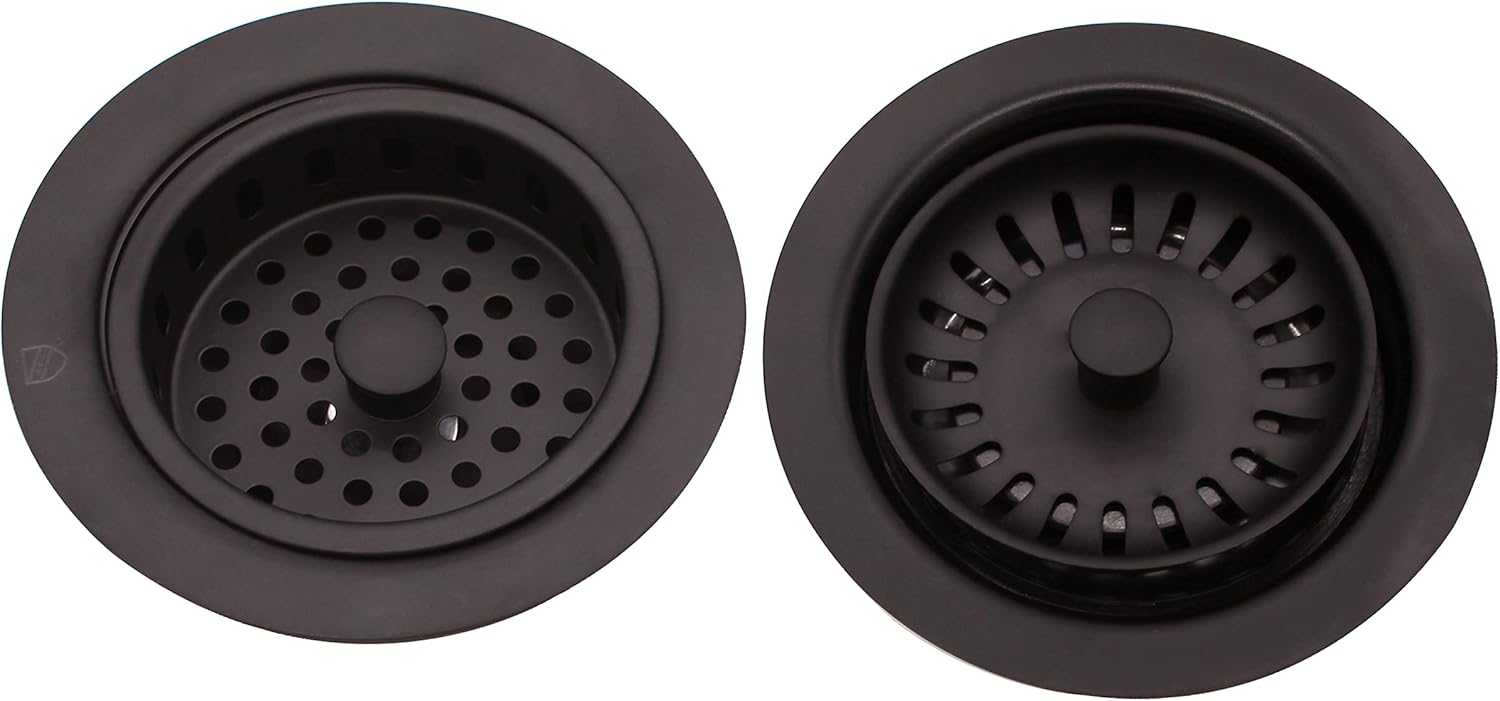 Westbrass CO2165S-12 Paquete combinado de 3-12 pulgadas, estilo poste, brida de drenaje grande para fregadero de cocina con colador de cesta, 1
