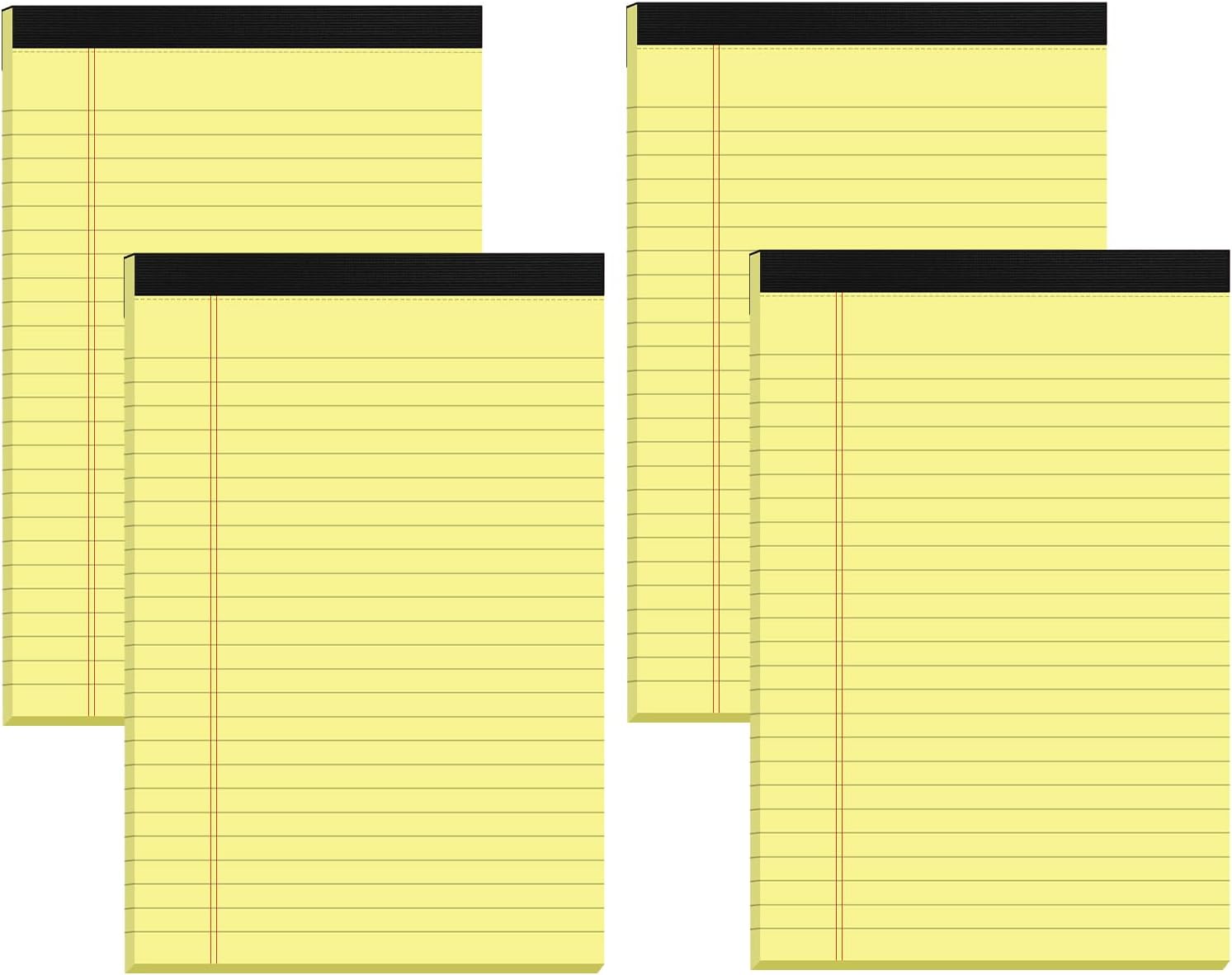 Bloc de notas pequeños de 5 x 8 pulgadas, color amarillo, paquete de 4 unidades, papel grueso de alta calidad de 2.82 ozm, 30 hojas60 páginas por