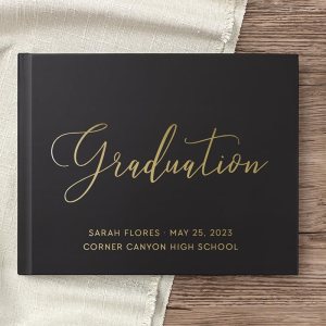 High School Gift for Graduating Class, Graduation Day Party Ceremony Well Wishes Signature Photo Book – Black Gold (12×12) High School Gift for Graduating Class, Graduation Day Party Ceremony Well Wishes Signature Photo Book – Black Gold (12×12)