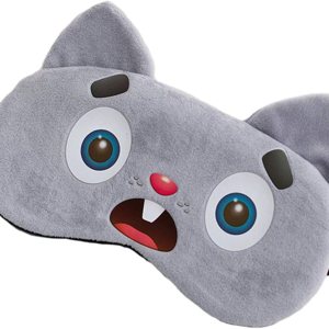 Linda máscara de ojos de perro gris con dibujos animados novedosos para dormir, máscara corta de felpa para dormir, máscara de dormir con los ojos Linda máscara de ojos de perro gris con dibujos animados novedosos para dormir, máscara corta de felpa para dormir, máscara de dormir con los ojos