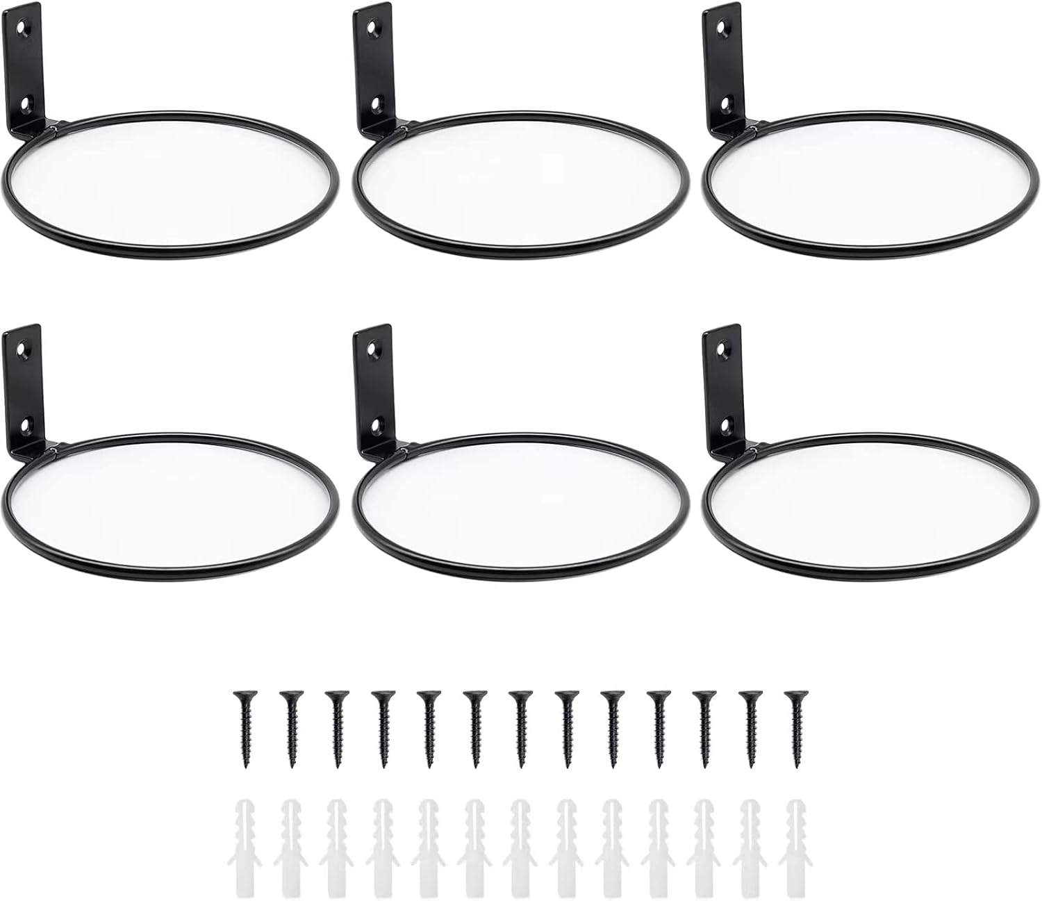 Paquete de 6 soportes para macetas de pared de 8 pulgadas, ganchos de metal para macetas de pared, soporte resistente para interiores y exteriores