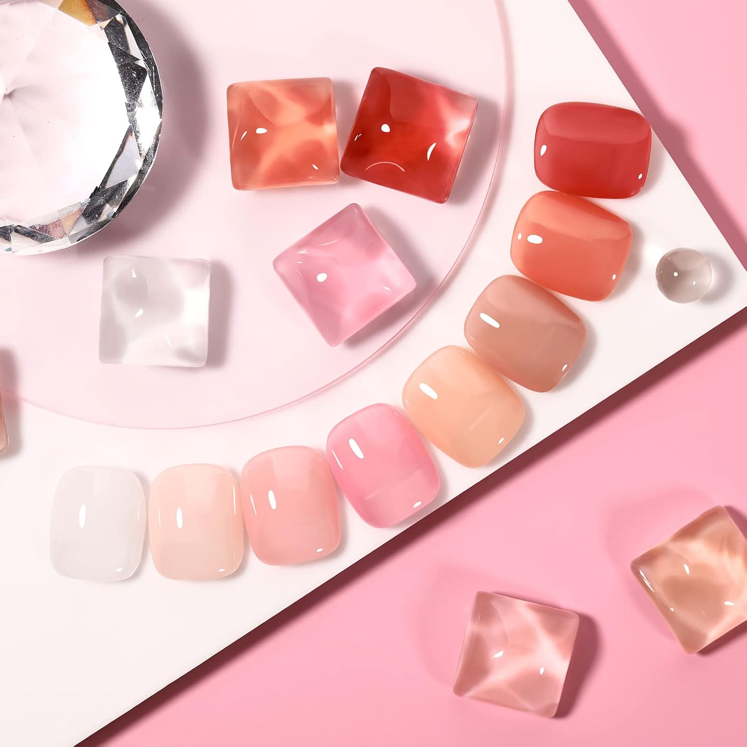 NICOLE DIARY – Kit de iniciación de polvo de inmersión para uñas de inmersión en 8 colores, color rosa nude transparente, con polvo de inmersión