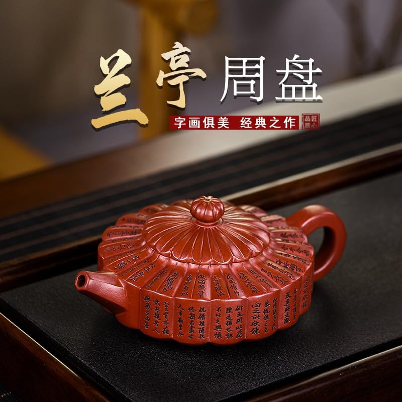 Tetera Zisha hecha a mano, té chino Yixing de arcilla morada de 10.8 onzas, infusor chino de Kungfu Brew té de hojas sueltas