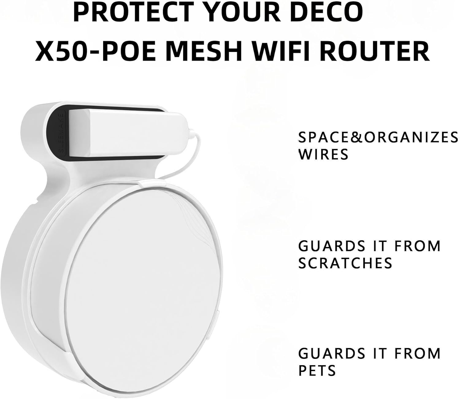 Soporte de pared Wi-Fi para TP-Link Deco X50-PoE Sistema WiFi 6 de malla para todo el hogar, soporte de montaje de salida que ahorra espacio para
