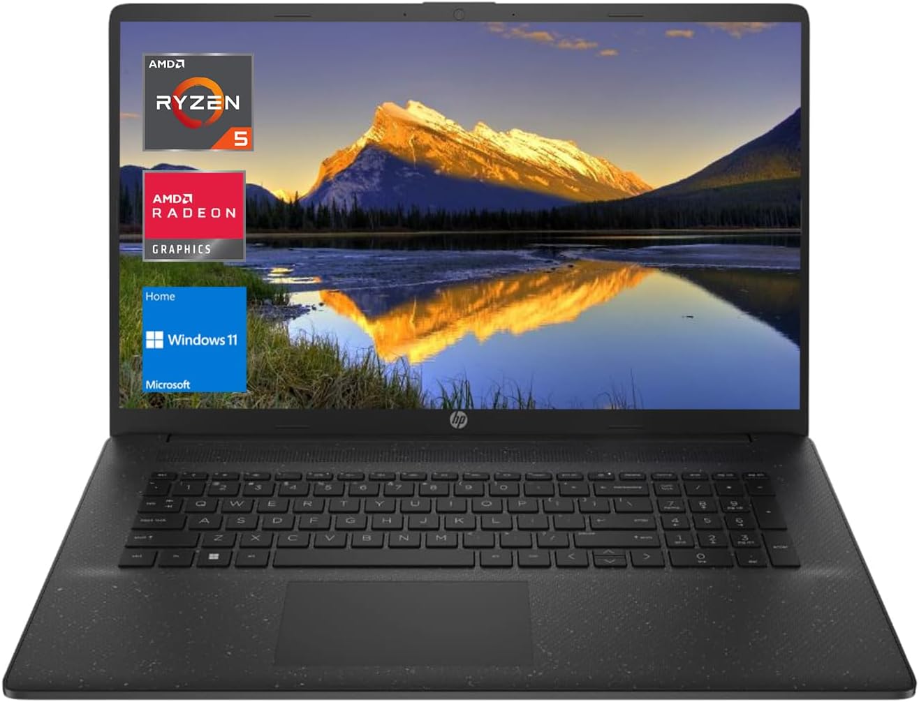 HP 2023 Laptop 17, pantalla FHD de 17.3 pulgadas, procesador AMD Ryzen 5 7530U (Beat i7-1165G7), 16 GB de RAM, 1 TB PCIe SSD, cámara web, HDMI,