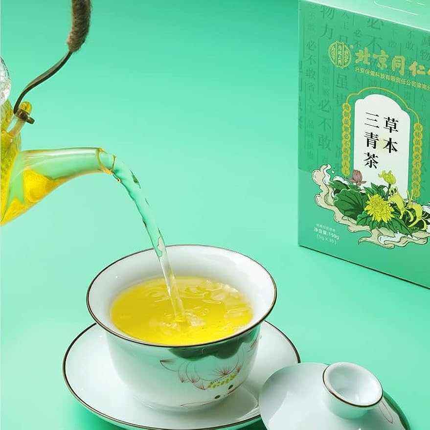 Té de tres hierbas limpiadoras, té verde de tres hierbas, té de hígado de hierbas, extraído de 18 tipos de hierbas, té de hígado de hierbas de China