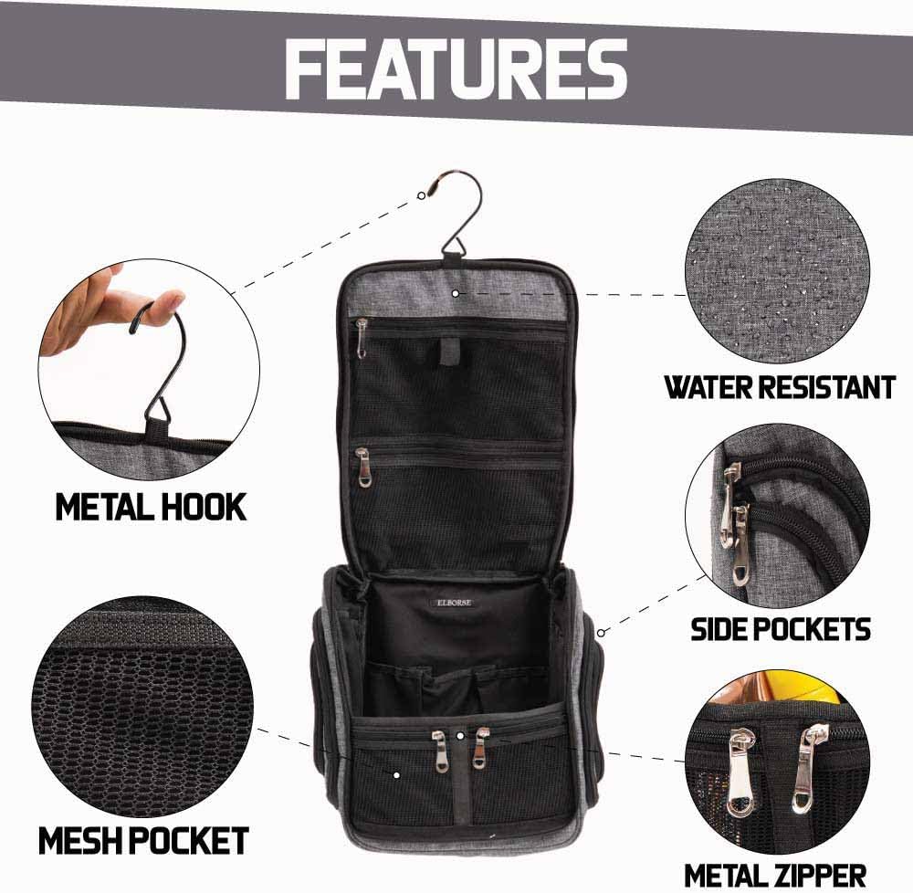 fjackets Neceser para hombres y mujeres con bolsa de maquillaje de viaje – Esenciales de viaje para mujeres – Bolsa de maquillaje, bolsa de
