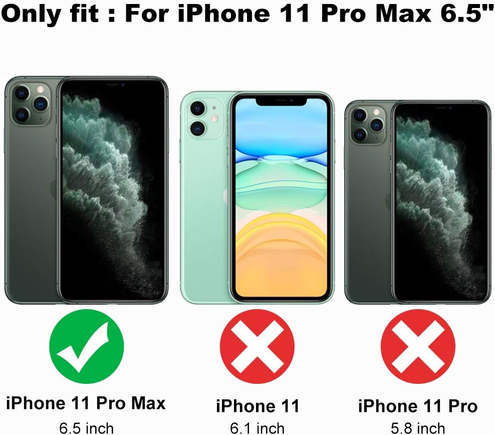 KANGHAR Funda diseñada para iPhone 11 Pro Max con correa para la muñeca, diseño de corazón chapado en oro, funda protectora delgada de cuerpo