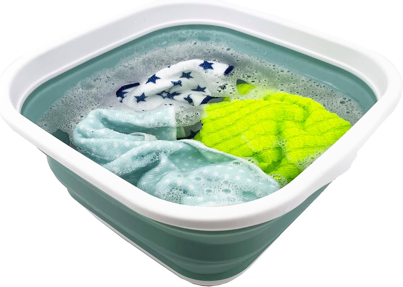 SAMMART Tina de lavado de plástico plegable de 5.5L (1.4 galones), lavabo de lavado portátil, bañera plegable, fácil almacenamiento, ahorra espacio,