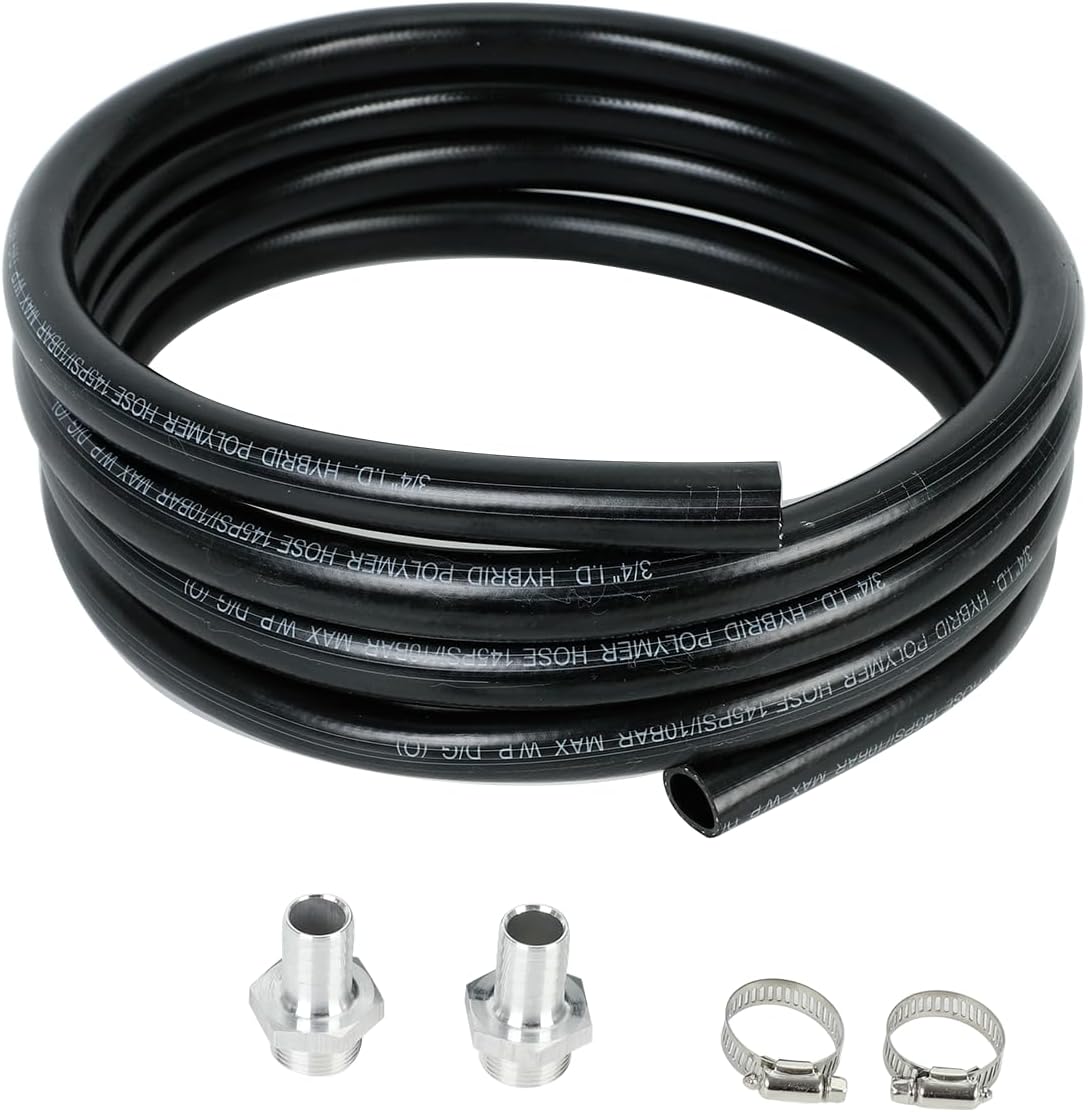 Tubo de manguera de transferencia de combustible diesel de gasolina NPT de 34 pulgadas con abrazaderas, manguera de polímero híbrido 145PSI10BAR,