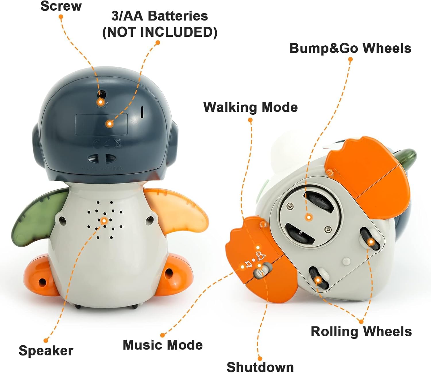 HAPTIME Juguetes de pingüino para niños de 1 año, juguetes musicales para niños pequeños de 1 a 3 años, juguetes interactivos de baile para niños de