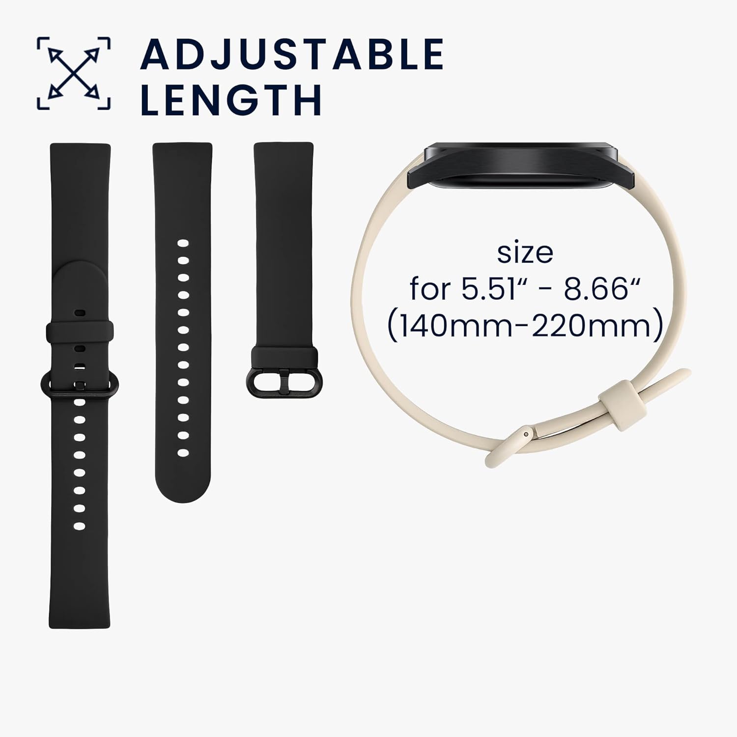 kwmobile Correas compatibles con correas de reloj Xiaomi Mi Watch LiteRedmi – 2 correas de reloj de silicona de repuesto, color negroazul oscuro