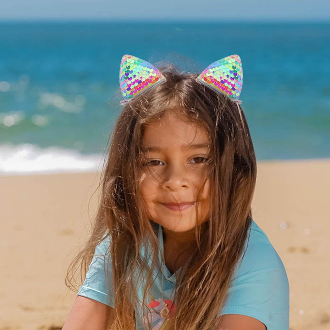 Haomye Pinzas para el pelo de orejas de gato, horquillas para el pelo de bebé, pasadores de lentejuelas para niños, accesorios para el cabello para