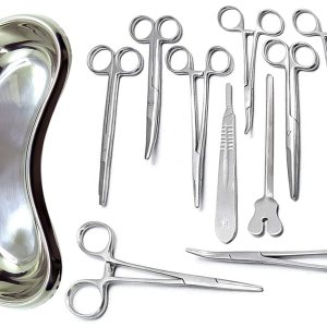 Juego de 13 piezas Basic Surgi Pinzas Tijeras Aguja Titular Kit Acero Inoxidable Riñón Bandeja Instrumentos DS-1465 Juego de 13 piezas Basic Surgi Pinzas Tijeras Aguja Titular Kit Acero Inoxidable Riñón Bandeja Instrumentos DS-1465