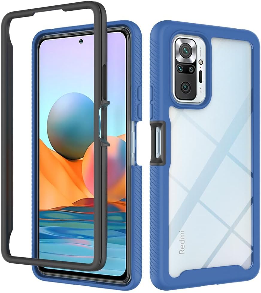 Asuwish Funda de teléfono para Xiaomi Redmi Note 10 Pro con protector de pantalla de vidrio templado y soporte delgado híbrido resistente resistente