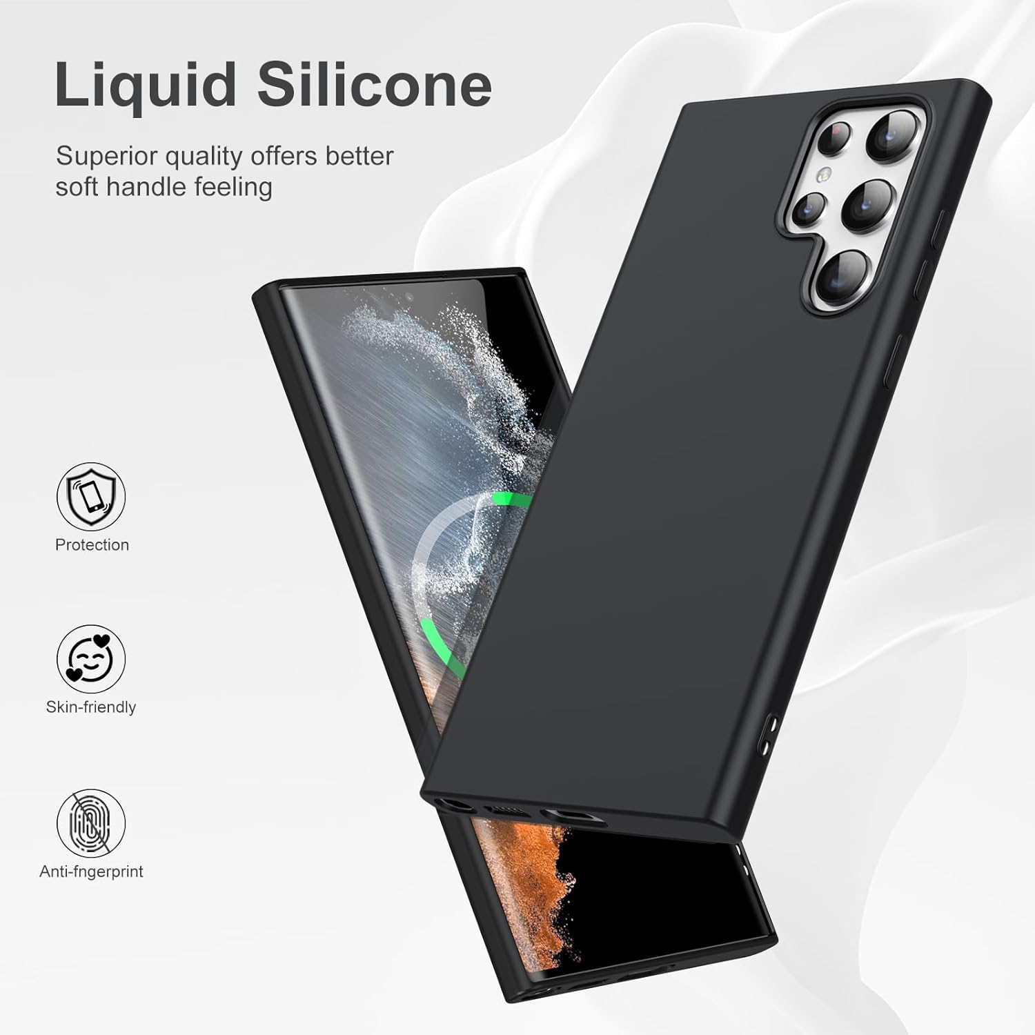 HikerClub Funda para Galaxy S21 Ultra 5G de 6.8 pulgadas compatible con cargador Mag-Safe, funda ultradelgada de silicona líquida a prueba de golpes