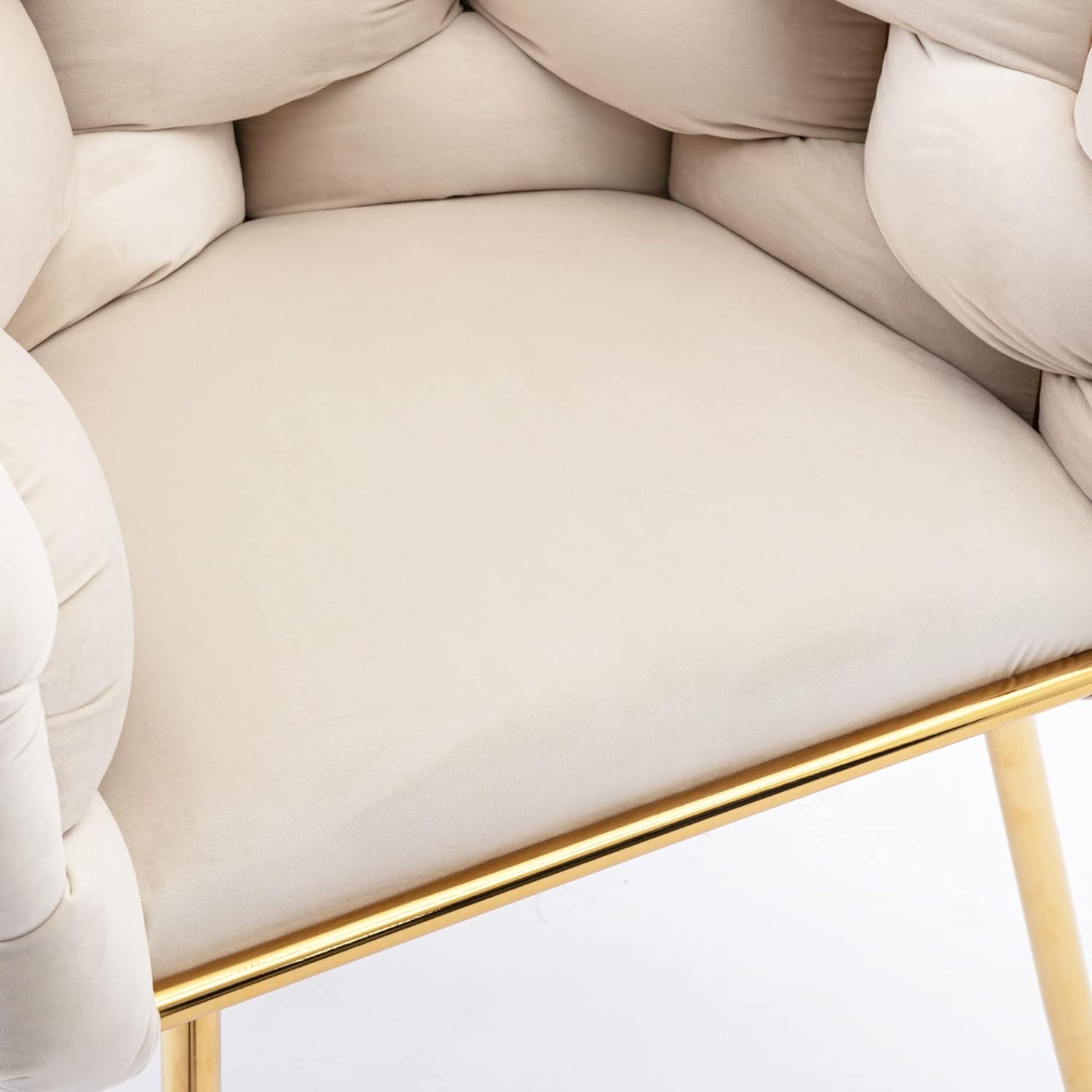 Silla decorativa de lujo hecha a mano con patas doradas, moderno sillón de terciopelo para sala de estar y dormitorio, taburete de tocador, silla de