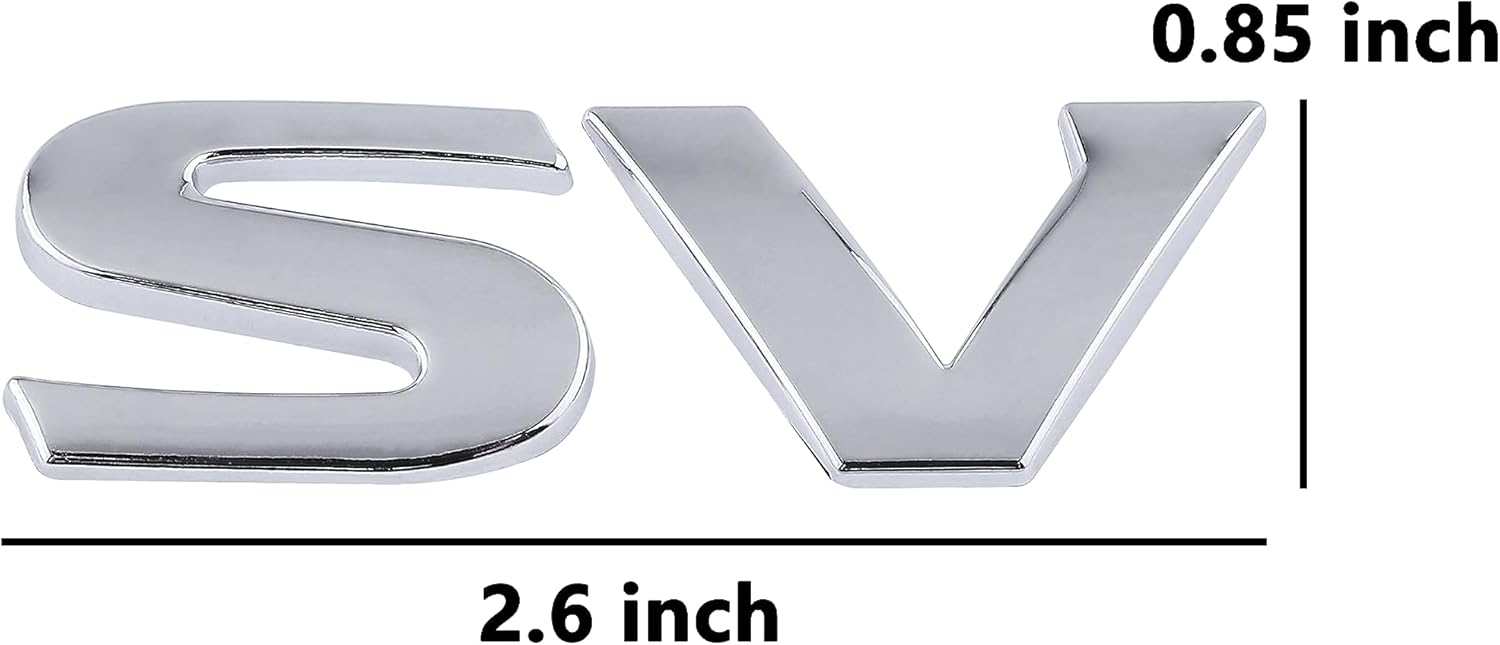2 calcomanías de metal para automóvil SV 3D elevadas y fuertes, calcomanías adhesivas para automóvil, motocicletas, emblema lateral trasero