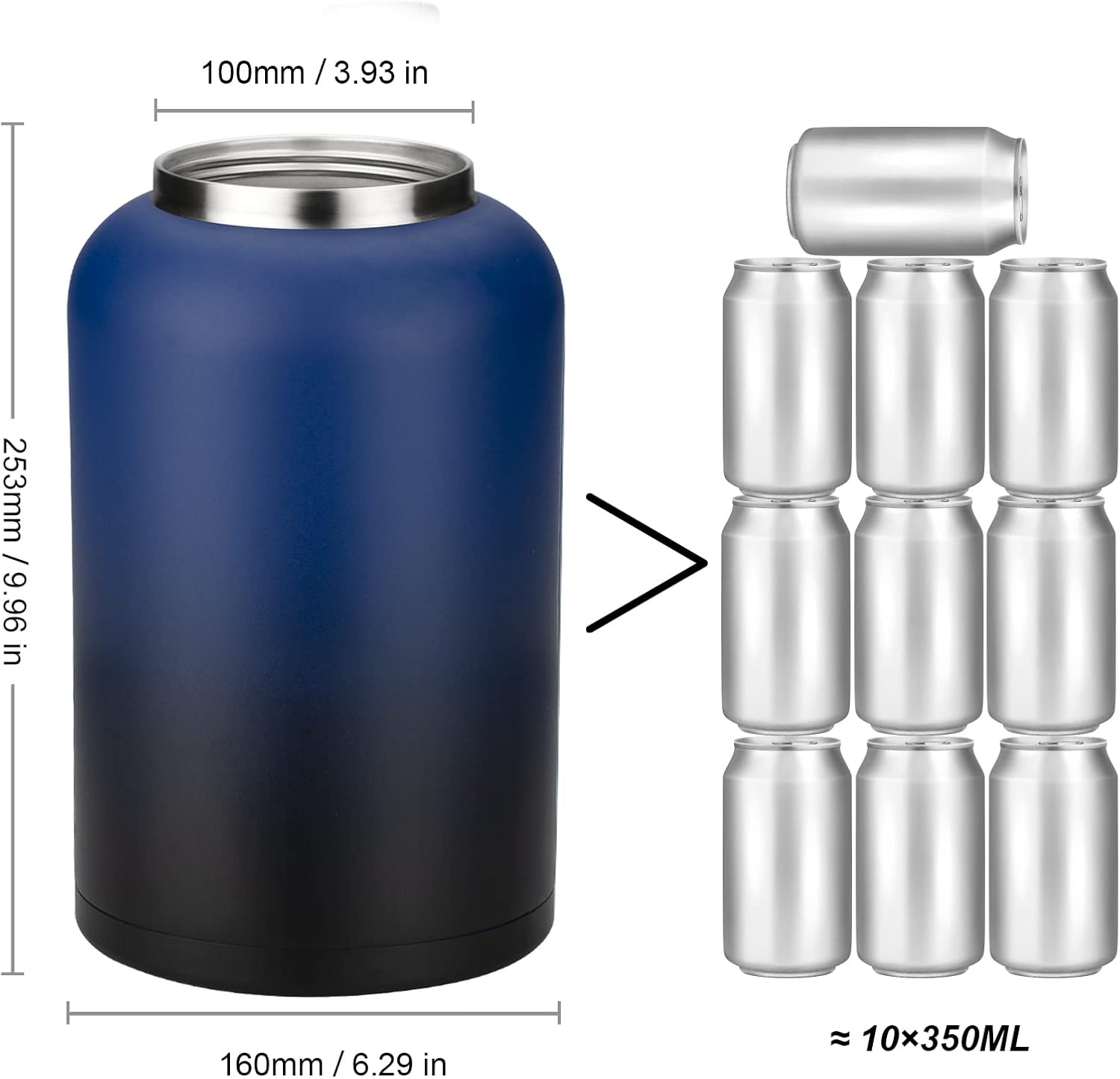 Zenbo Jarra de un galón con popote, mantiene el frío hasta 36 horas, botella de agua de 128 oz con aislamiento al vacío de doble pared, a prueba de