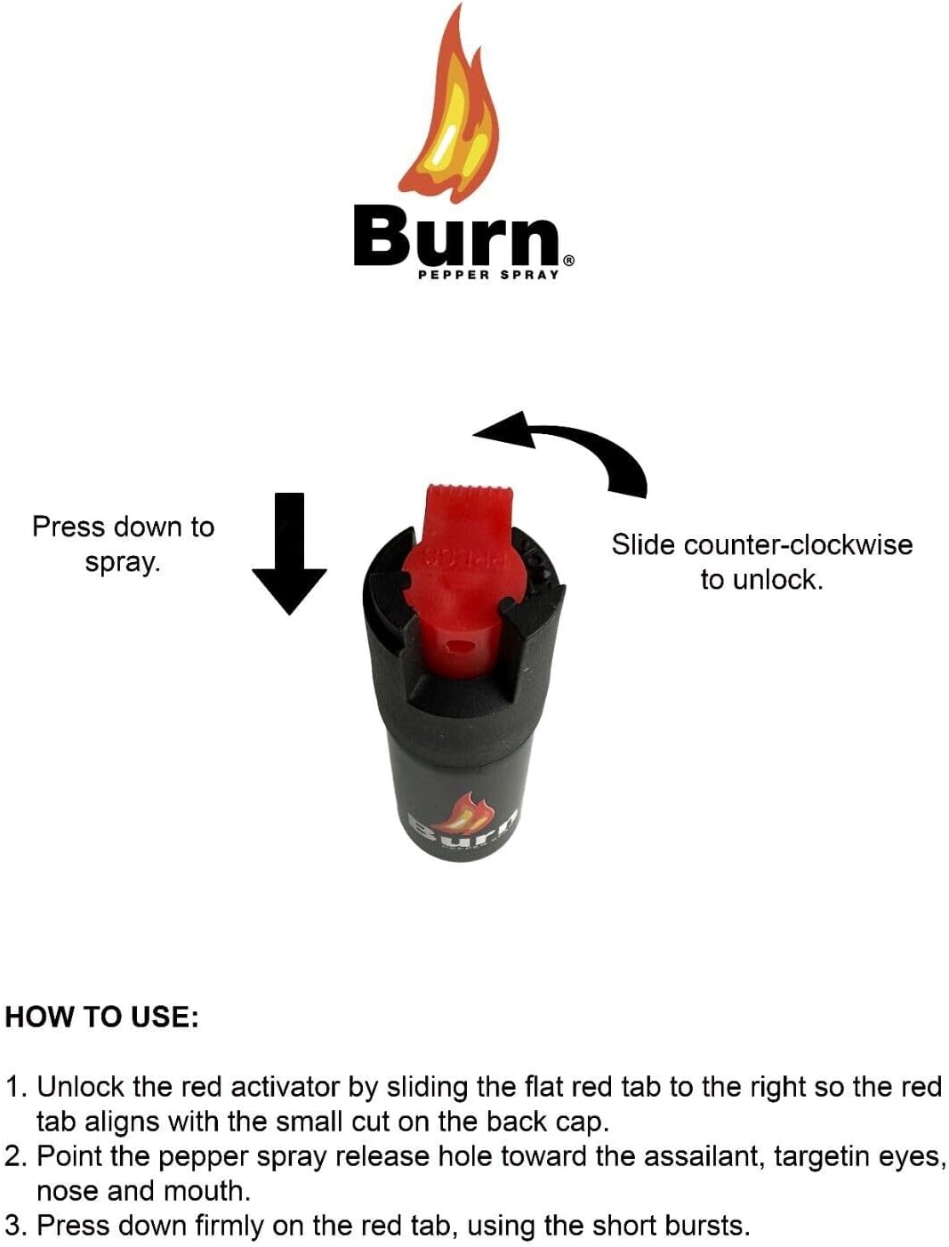 Police Stun Gun Burn Pepper Spray Combo Mujeres Hombres Autodefensa – 800 Blanco