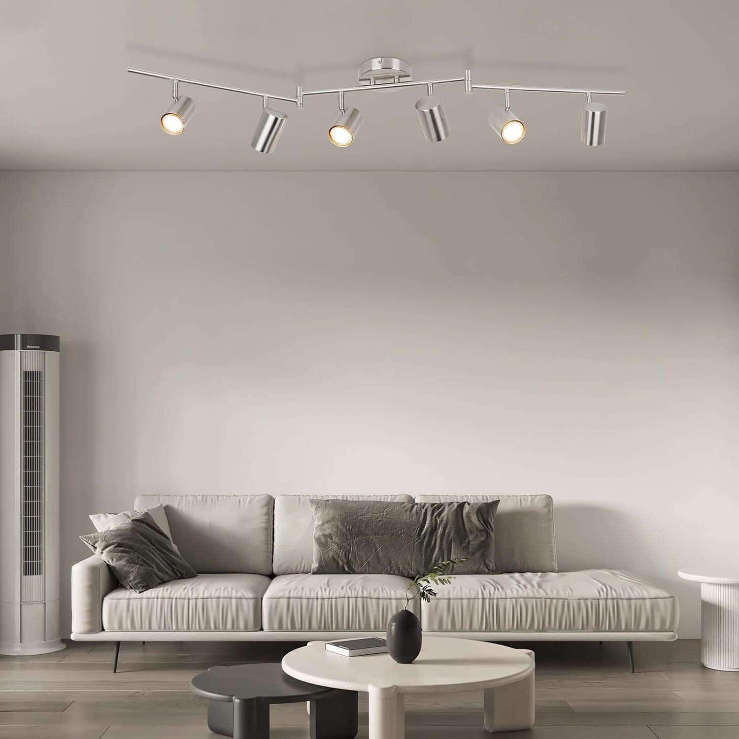 Accesorios de iluminación de riel, luz de pista negra con cabezales de riel ajustables, foco de techo direccional para cocina, oficina, comedor,