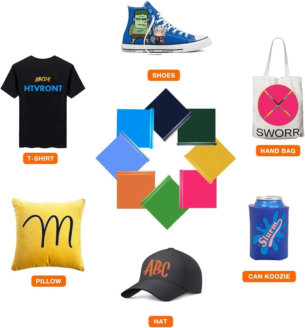 HTVRONT – Rollo de vinilo termotransferible (HTV), 12 pulg x 8 pies pplanchar, pcamisetas, ptodas las máquinas cortadoras – Fácil de cortar y