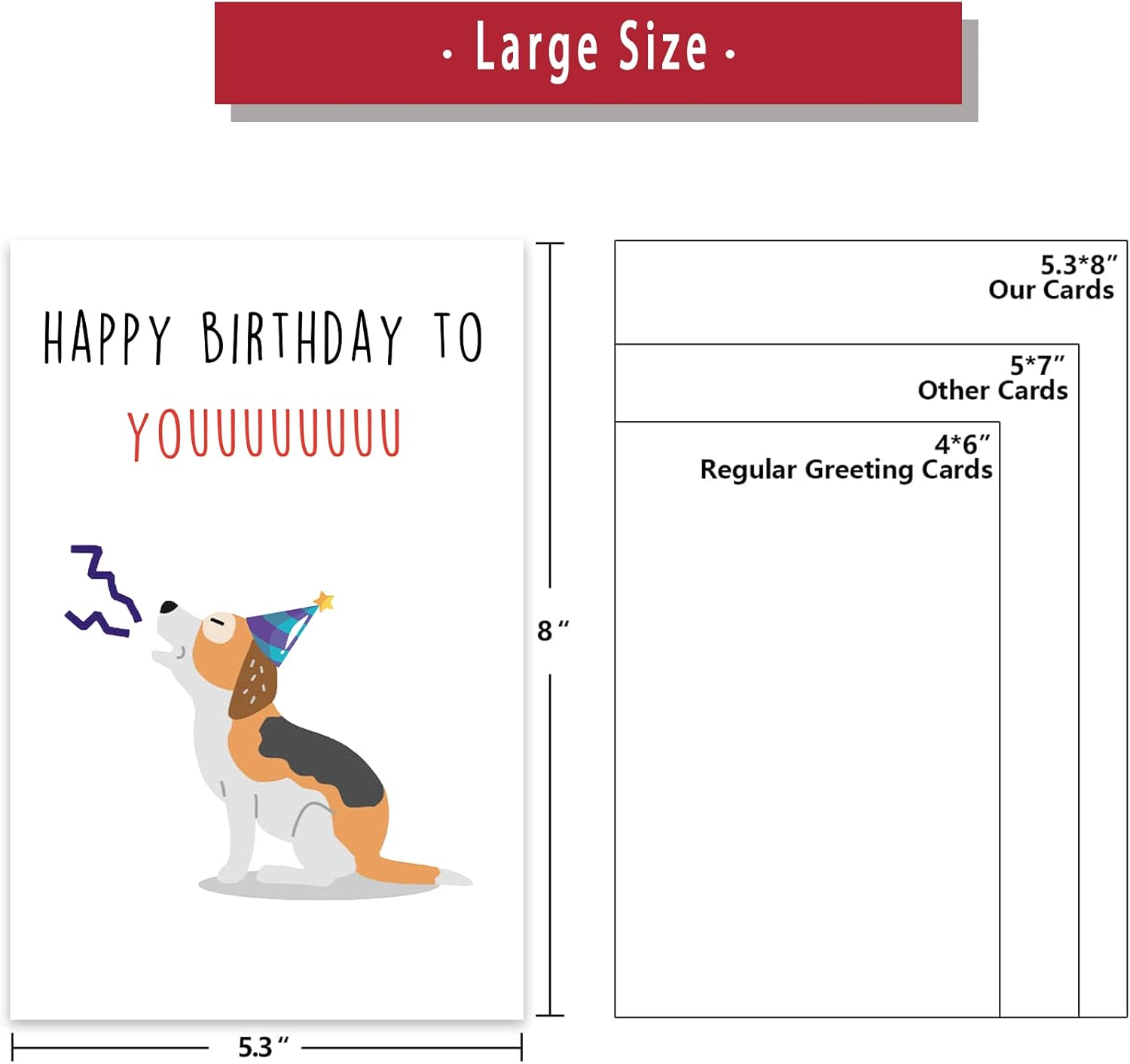 Ziwenhu Tarjeta de cumpleaños de perro linda para mamá papá, tarjeta de cumpleaños especial de cachorro de perro, divertida tarjeta de felicitación