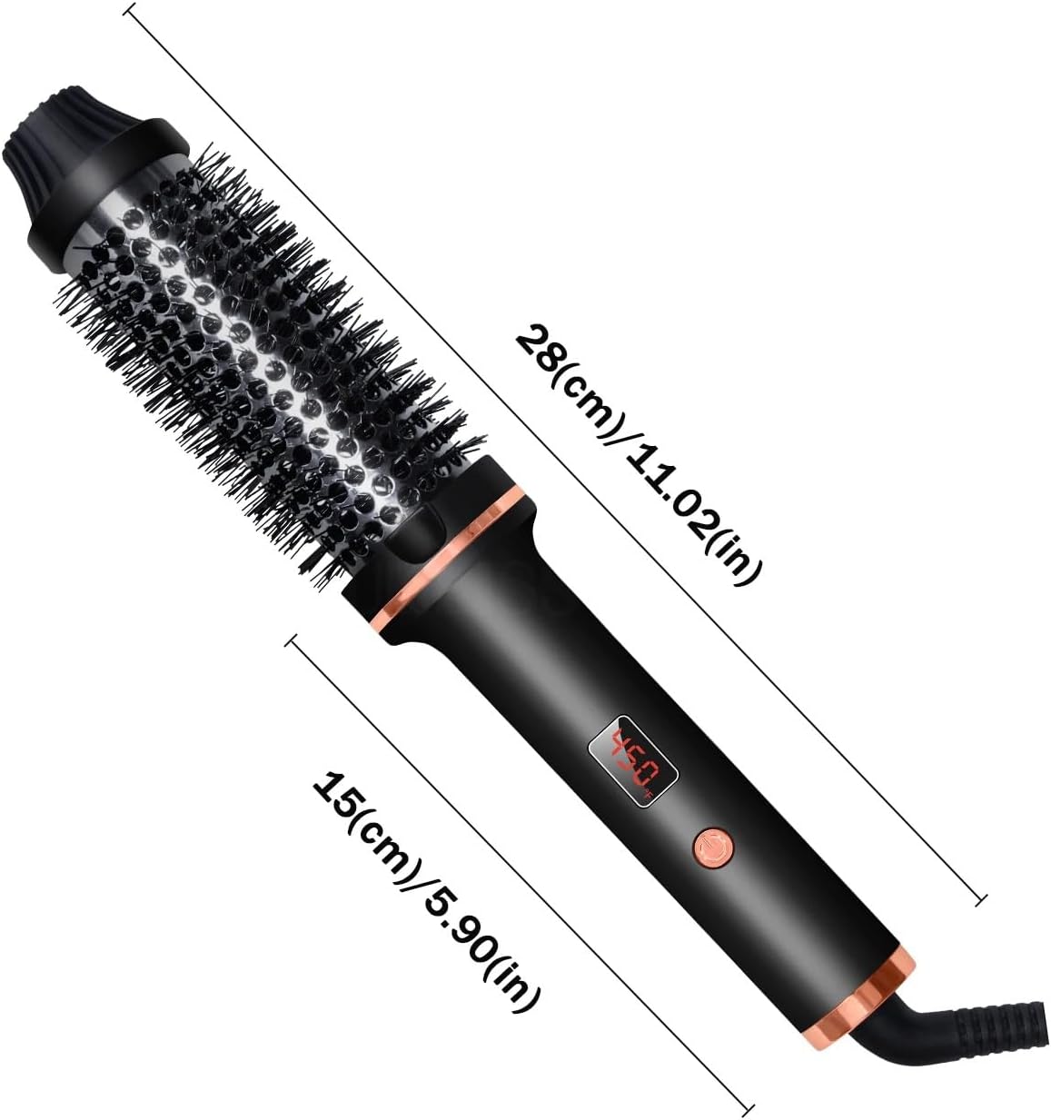 AIKO Cepillo térmico para aspecto de soplado, cepillo redondo iónico de turmalina de cerámica de 1.25 pulgadas para rizos suaves, naturales y
