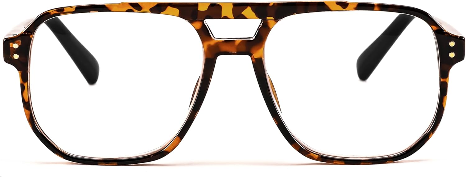 FEISEDY Retro Aviador Lectura Gafas Mujeres Hombres Azul Bloqueo Luz Lector Plástico Ligero Marco B0071