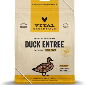 Vital Essentials Alimento crudo liofilizado para gatos, plato de pato, 12 onzas Vital Essentials Alimento crudo liofilizado para gatos, plato de pato, 12 onzas