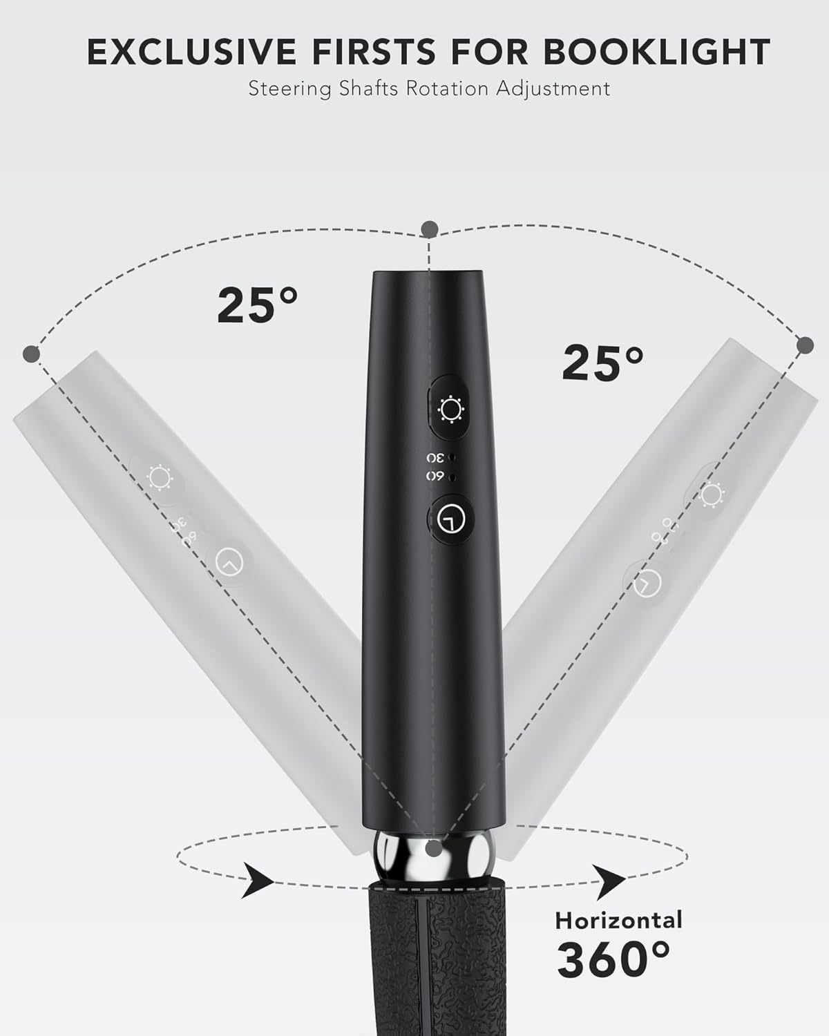 Luz de lectura para el cuello, luz de libro para leer en la cama ajuste de ejes de dirección, brazo de silicona flexible, luz LED recargable de