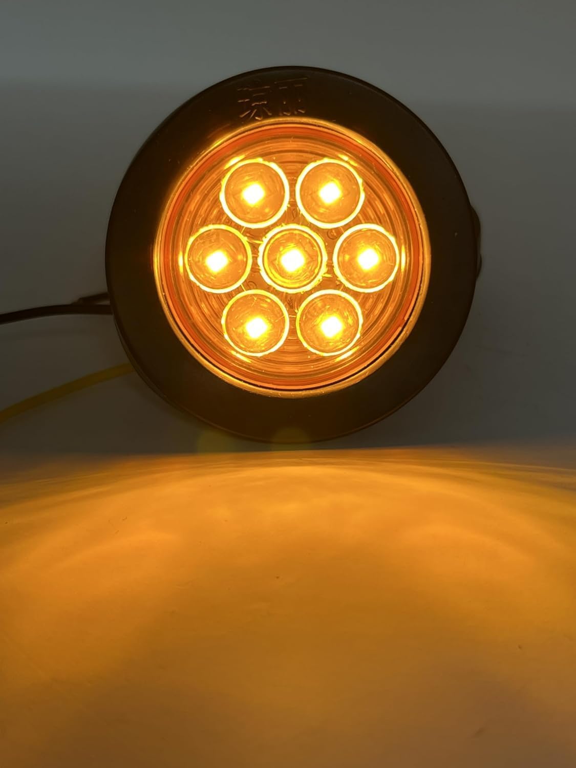 All Star Truck Parts 8 unidades de 2 pulgadas redondas de luz LED lateral de espacio libre 7 LED ojales de goma IP 67 para remolques – 4 rojos y 4
