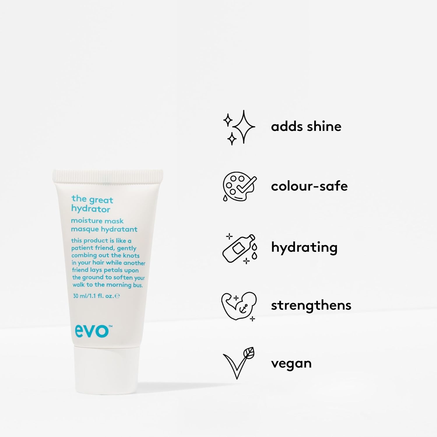 EVO The Great Hydrator Moisture Hair Mask – Hidrata, añade suavidad y brillo, tratamiento nutritivo e hidratante para cabello seco