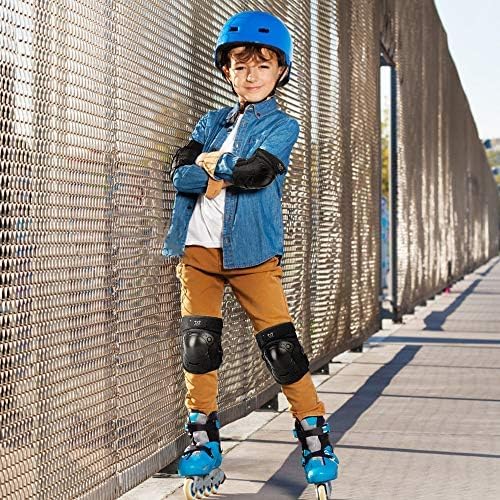 Rodilleras para niñosjóvenesadultos, coderas con muñequeras, juego de 6 unidades para patineta, ciclismo, patinaje, bicicleta, scooter, equitación,
