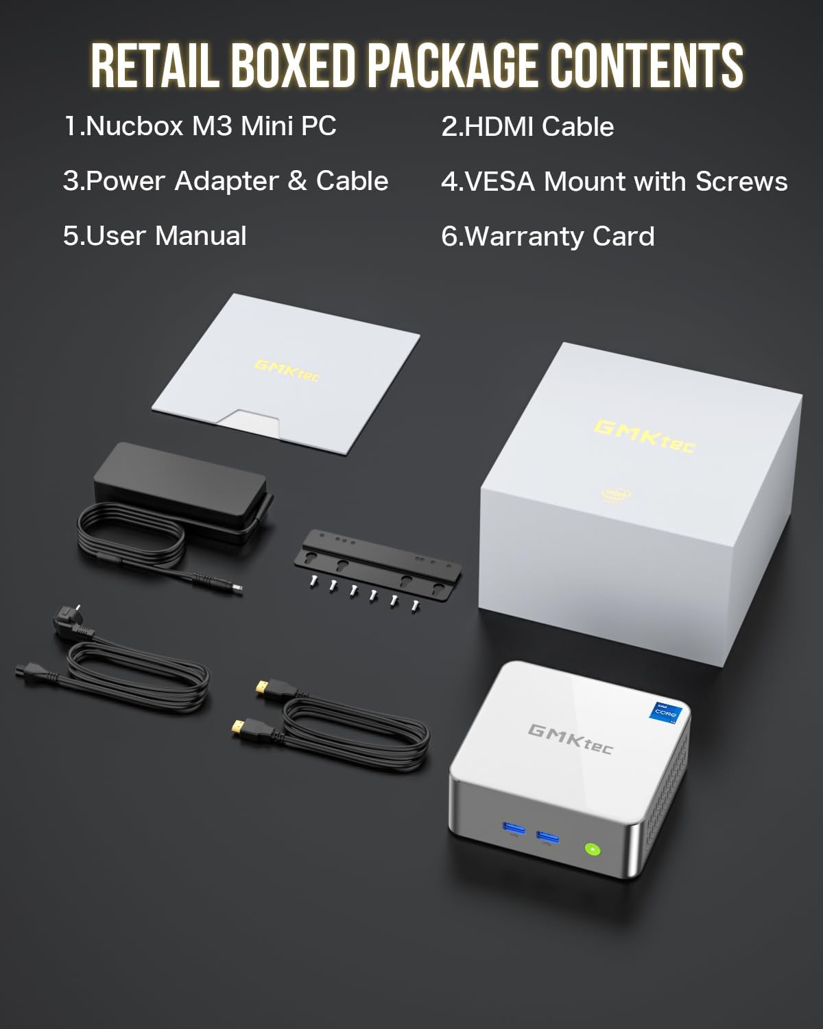 GMKtec Mini PC Intel i5-12450H (Turbo 4.4 GHz) 32 GB DDR4 1TB M.2 NVMe SSD, Windows 11 Pro Mini computadoras, USB 3.2, Type-CWiFi 6, BT5.2, RJ45